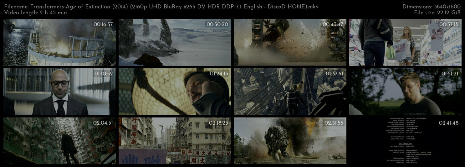 Transformers Age of Extinction 2014 2160p UHD BluRay x265 DV HDR DDP 7 1 English DiscoD HONE T