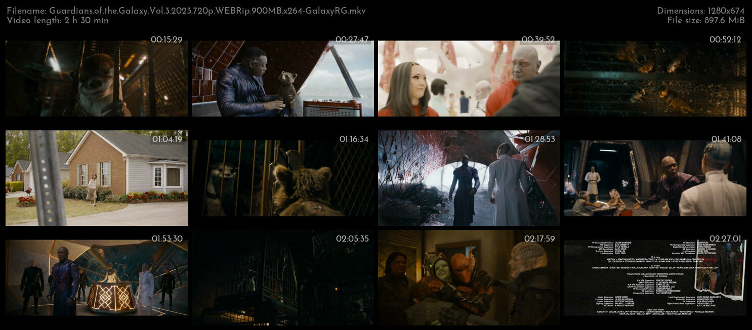Guardians of the Galaxy Vol 3 2023 720p WEBRip 900MB x264 GalaxyRG