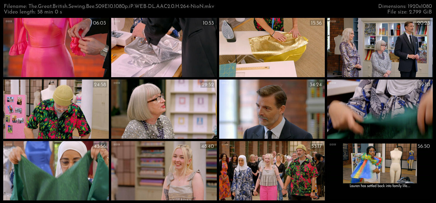 The Great British Sewing Bee S09E10 1080p iP WEB DL AAC2 0 H 264 NioN TGx