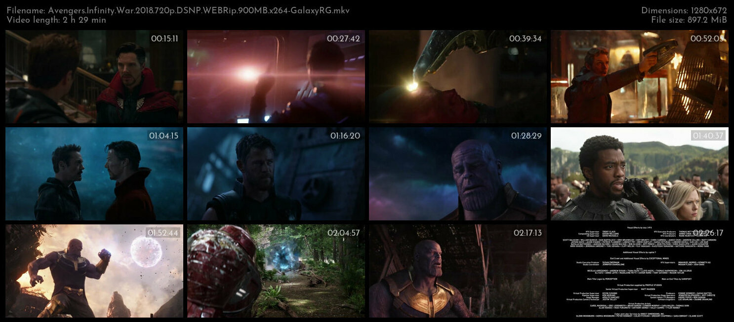 Avengers Infinity War 2018 720p DSNP WEBRip 900MB x264 GalaxyRG