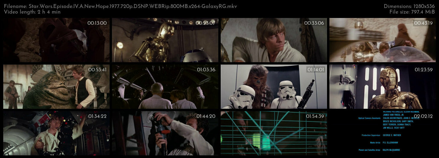 Star Wars Episode IV A New Hope 1977 720p DSNP WEBRip 800MB x264 GalaxyRG