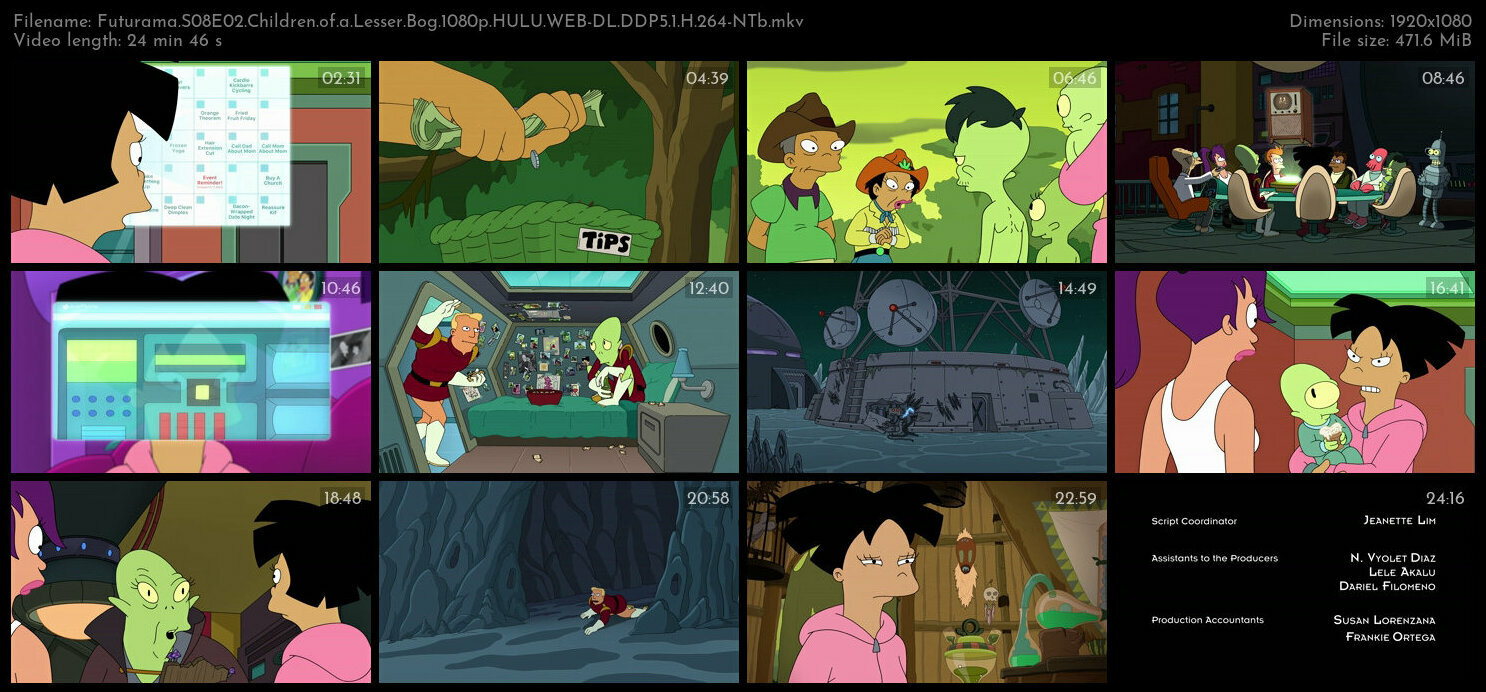 Futurama S08E02 Children of a Lesser Bog 1080p HULU WEB DL DDP5 1 H 264 NTb TGx
