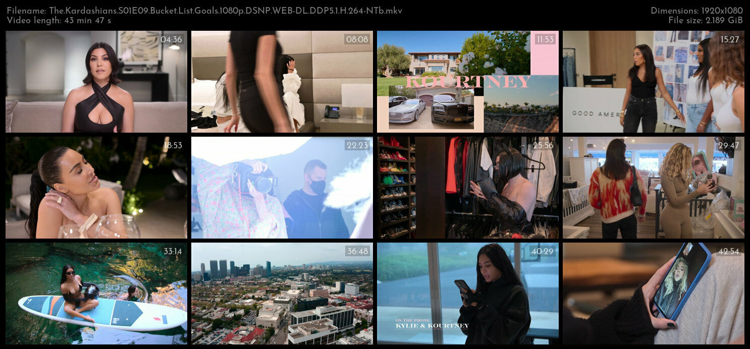 The Kardashians S01E09 Bucket List Goals 1080p DSNP WEB DL DDP5 1 H 264 NTb TGx