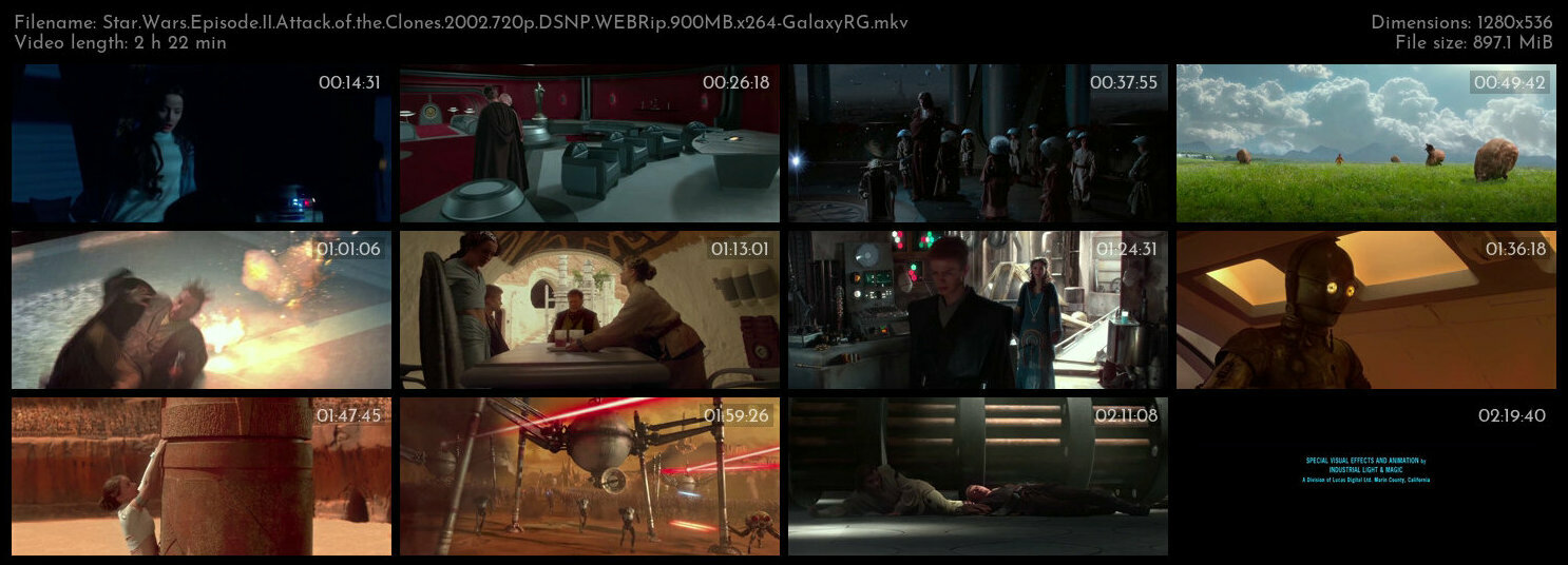 Star Wars Episode II Attack of the Clones 2002 720p DSNP WEBRip 900MB x264 GalaxyRG