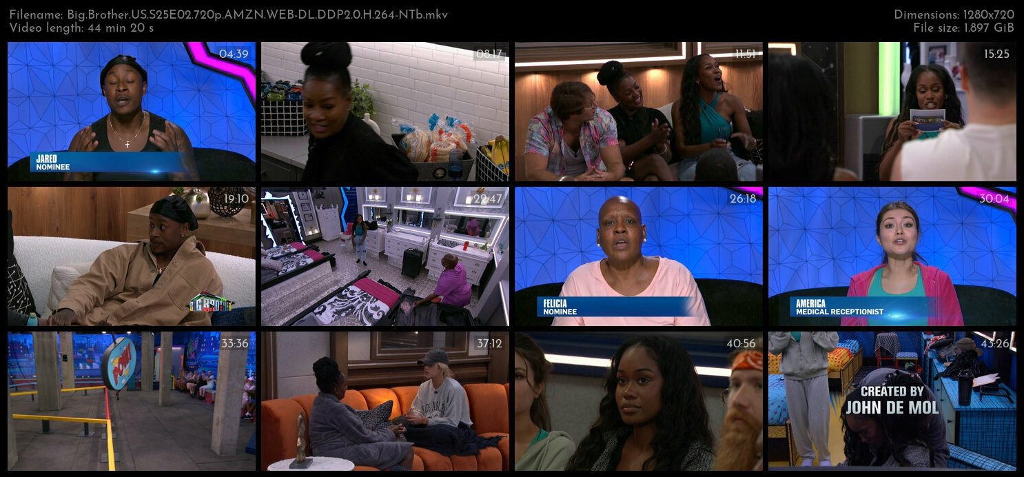 Big Brother US S25E02 720p AMZN WEB DL DDP2 0 H 264 NTb TGx