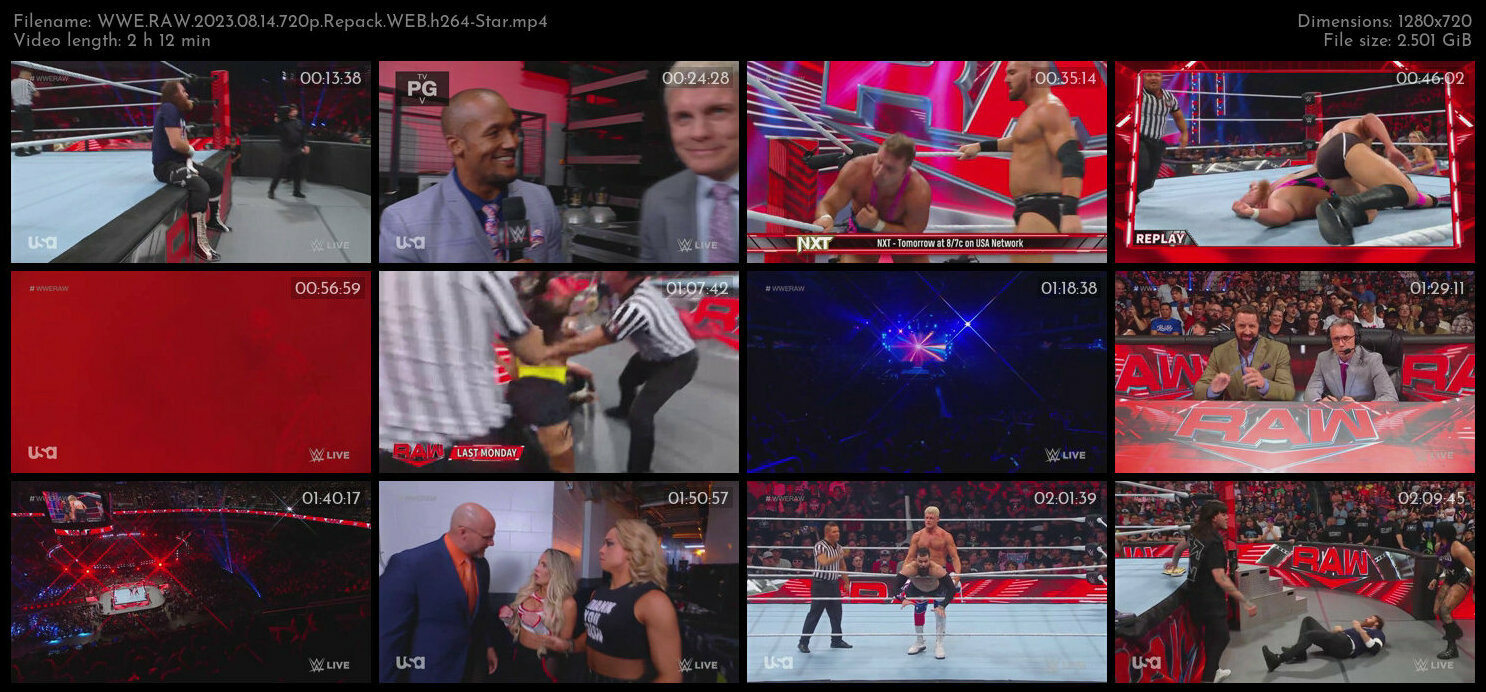 WWE RAW 2023 08 14 720p Repack WEB h264 Star TGx