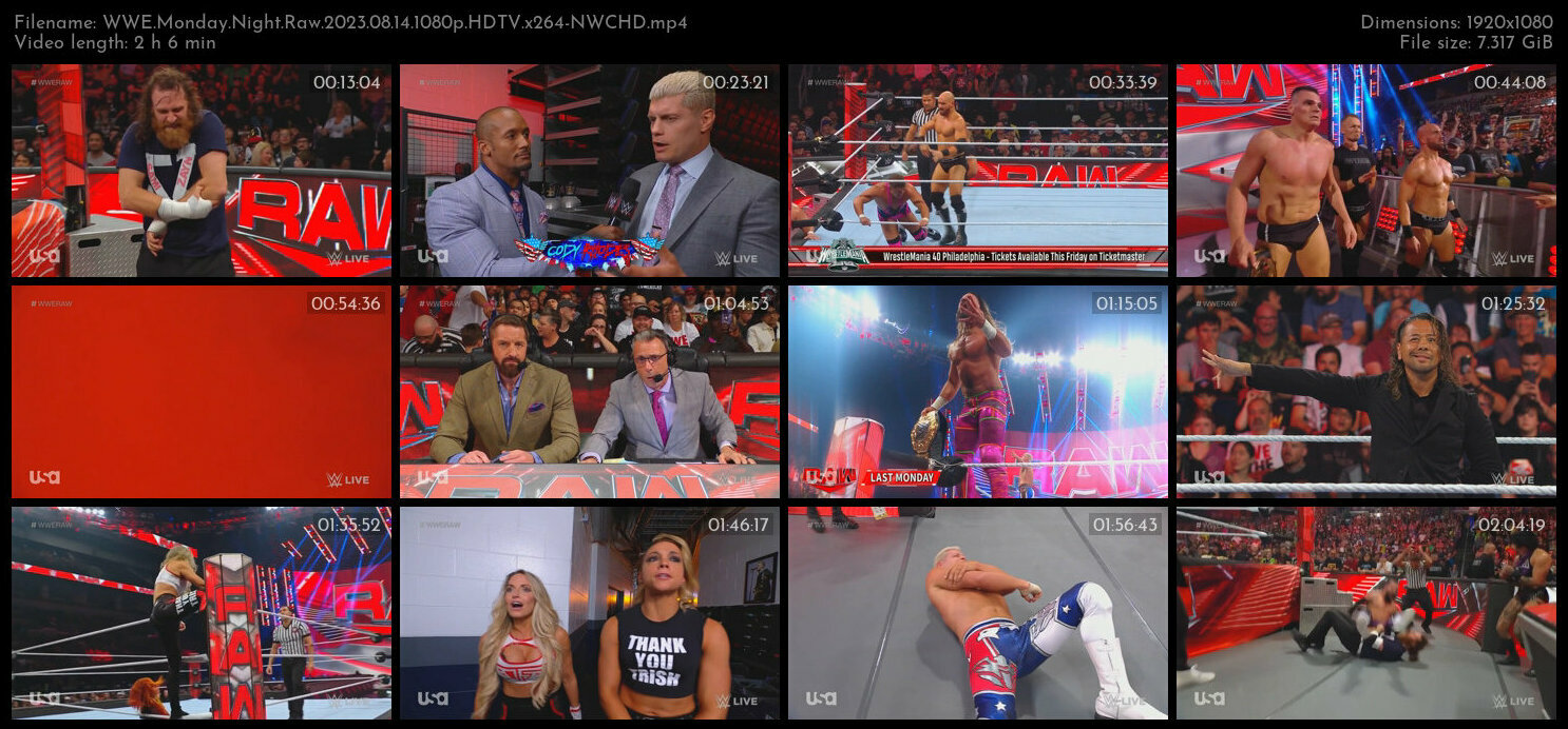 WWE Monday Night Raw 2023 08 14 1080p HDTV x264 NWCHD TGx