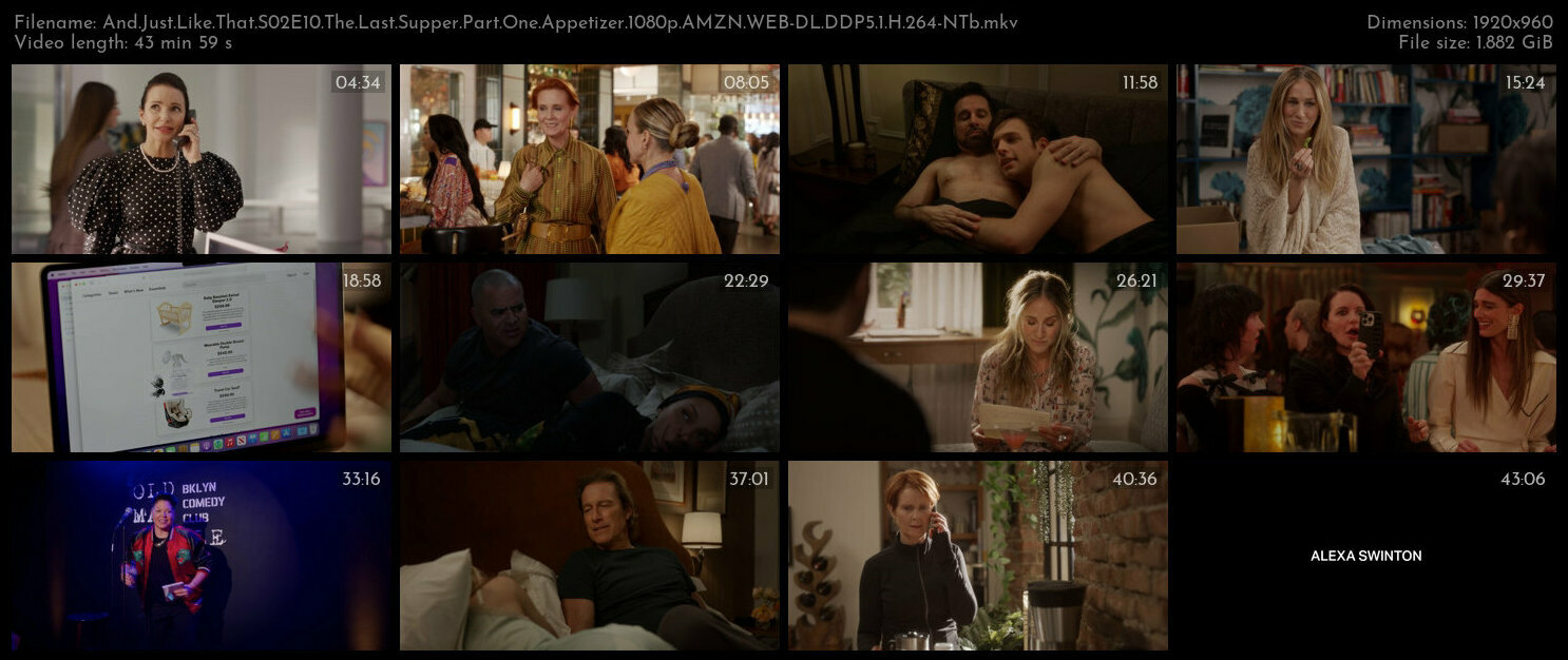 And Just Like That S02E10 The Last Supper Part One Appetizer 1080p AMZN WEB DL DDP5 1 H 264 NTb TGx