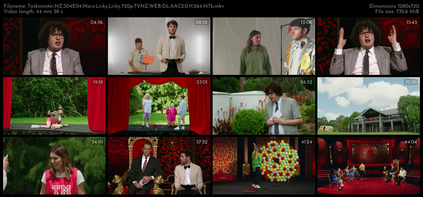 Taskmaster NZ S04E04 More Licky Licky 720p TVNZ WEB DL AAC2 0 H 264 NTb TGx