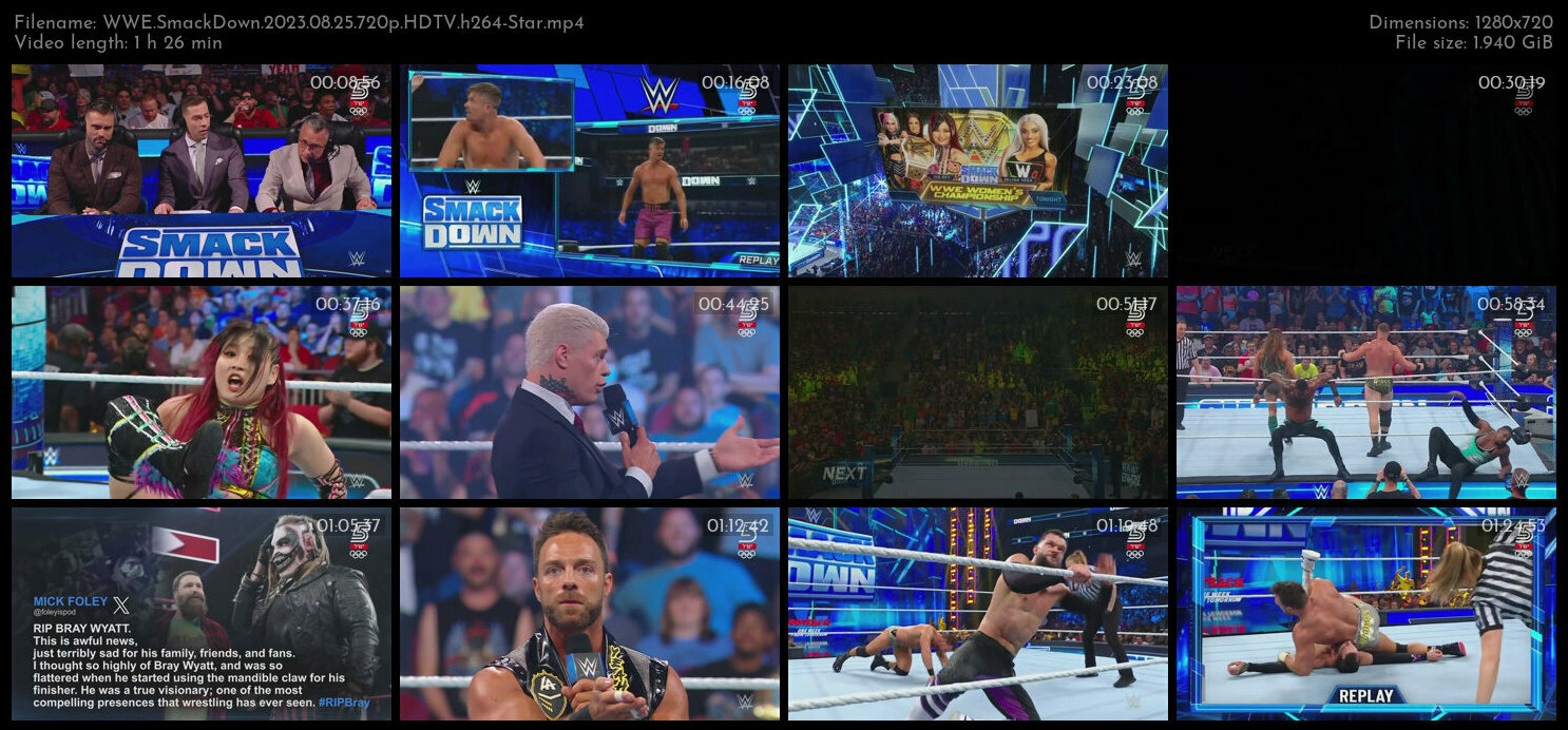 WWE SmackDown 2023 08 25 720p HDTV h264 Star TGx