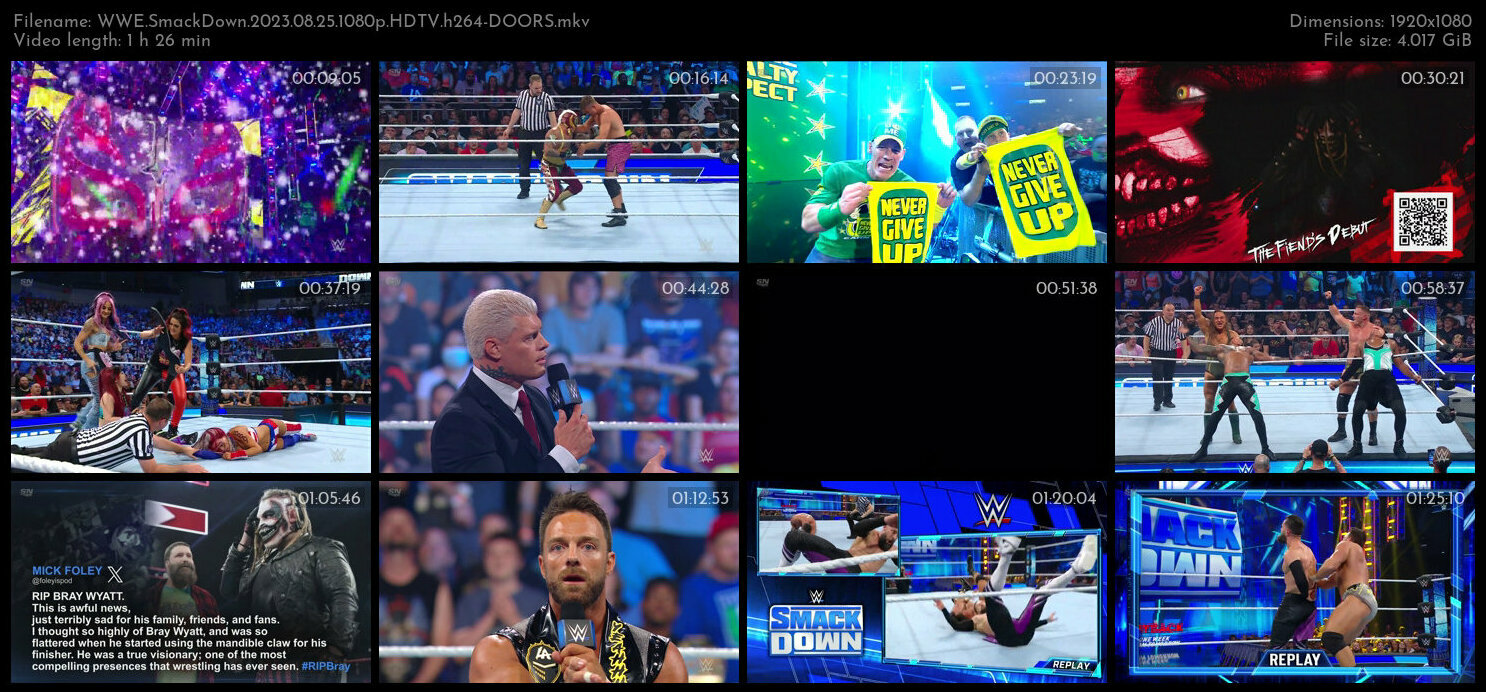 WWE SmackDown 2023 08 25 1080p HDTV h264 DOORS TGx