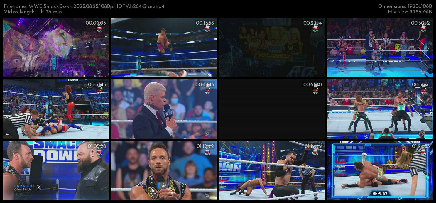 WWE SmackDown 2023 08 25 1080p HDTV h264 Star TGx