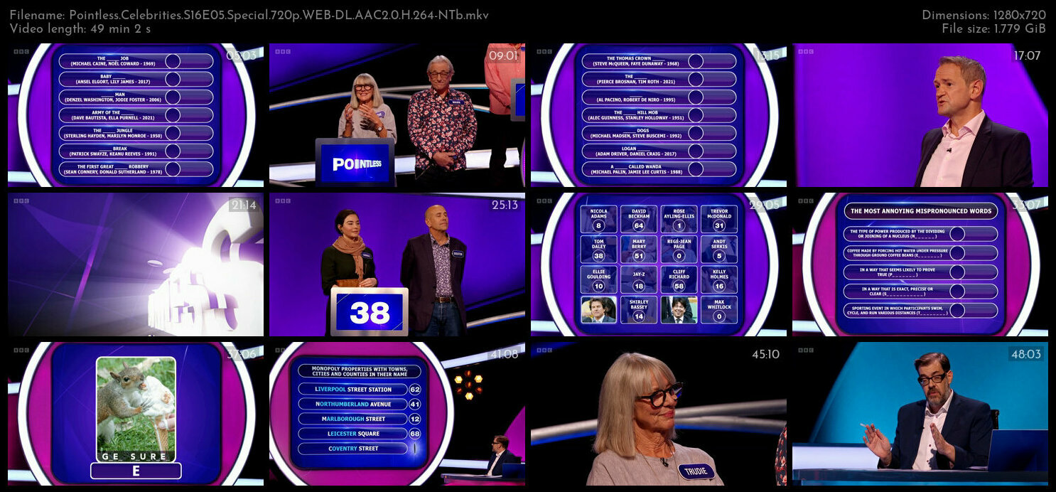 Pointless Celebrities S16E05 Special 720p WEB DL AAC2 0 H 264 NTb TGx