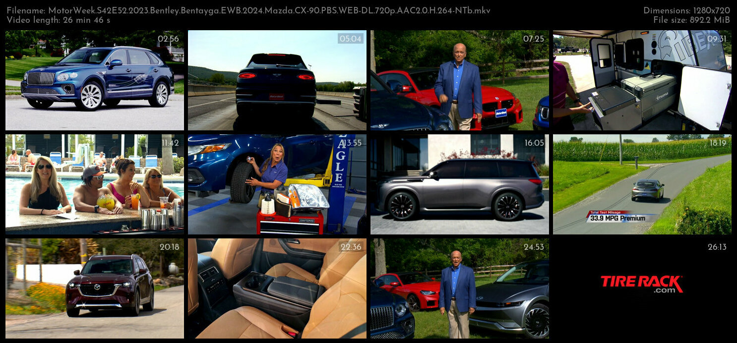 MotorWeek S42E52 2023 Bentley Bentayga EWB 2024 Mazda CX 90 PBS WEB DL 720p AAC2 0 H 264 NTb TGx