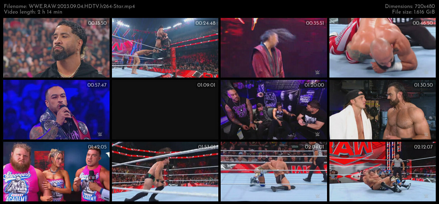 WWE RAW 2023 09 04 HDTV h264 Star TGx