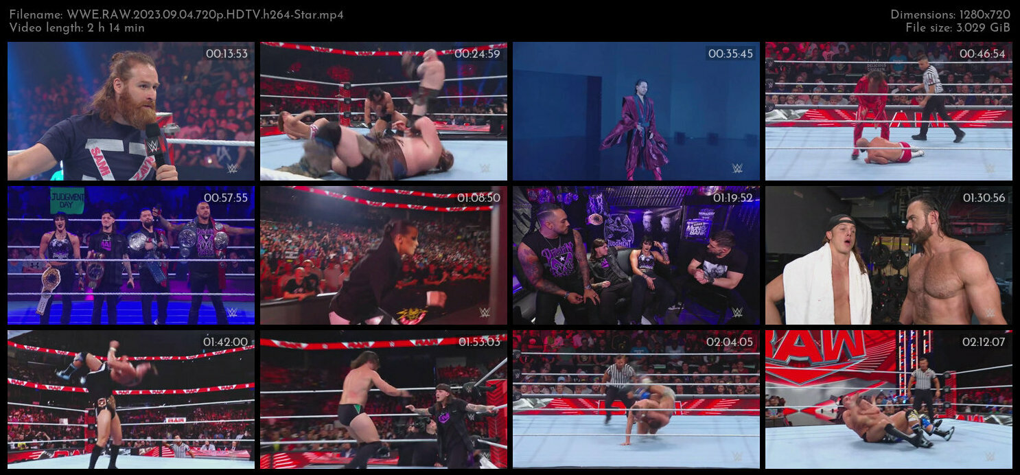 WWE RAW 2023 09 04 720p HDTV h264 Star TGx