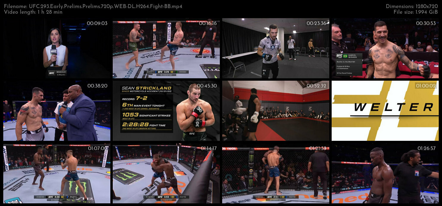 UFC 293 Early Prelims Prelims 720p WEB DL H264 Fight BB