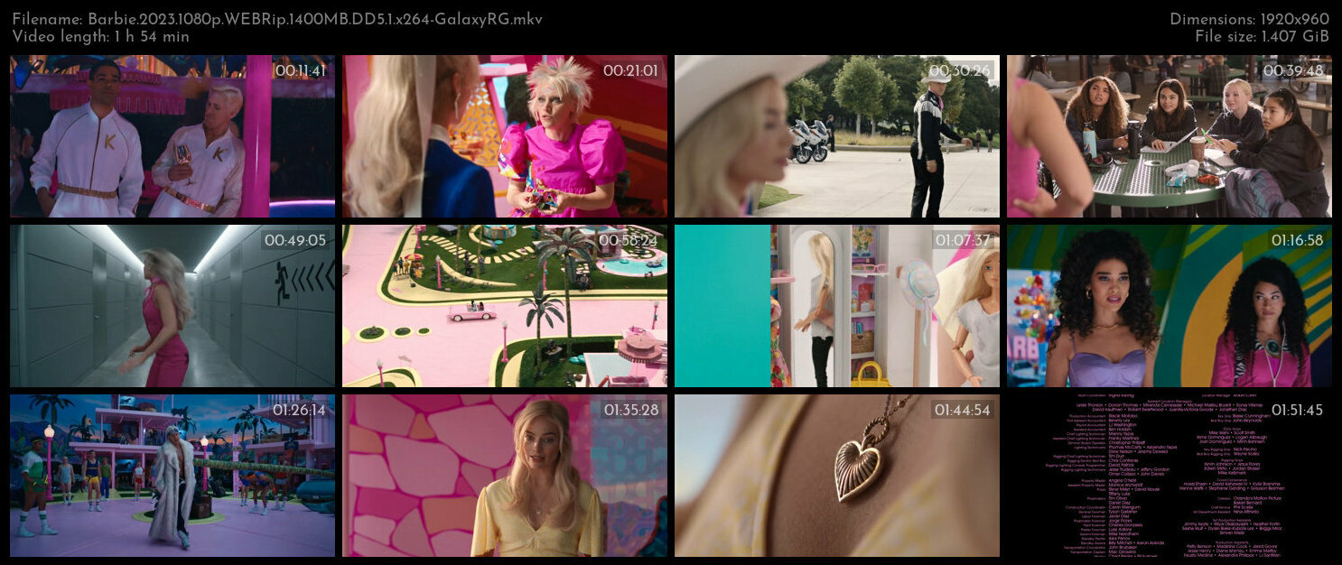 Barbie 2023 1080p WEBRip 1400MB DD5 1 x264 GalaxyRG