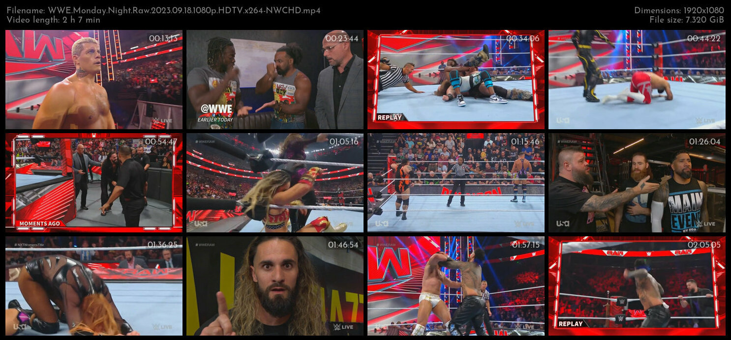 WWE Monday Night Raw 2023 09 18 1080p HDTV x264 NWCHD TGx