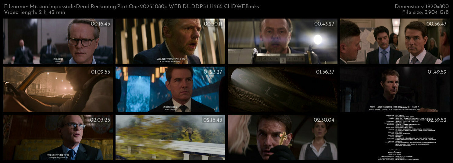 Mission Impossible Dead Reckoning Part One 2023 1080p HDRip KORSUB DDP5 1 H265 CHDWEB TGx