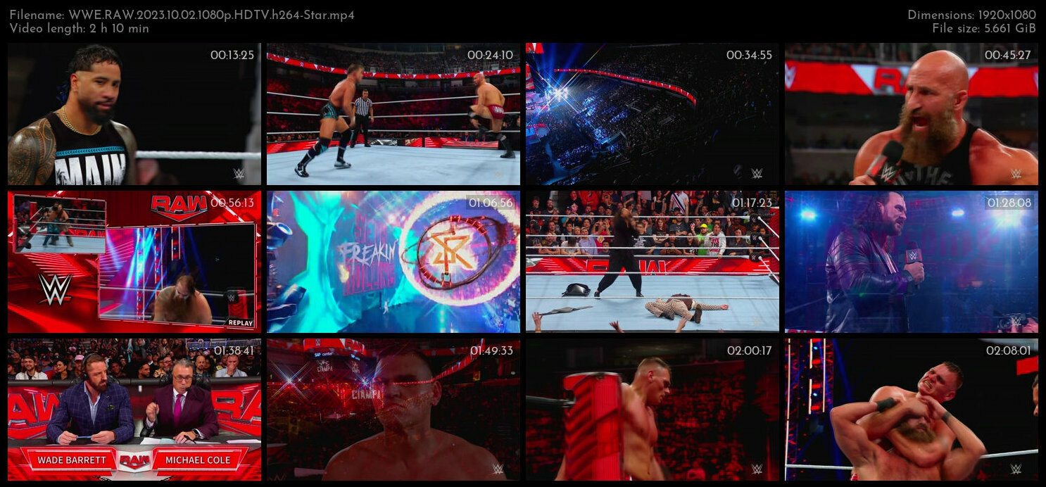 WWE RAW 2023 10 02 1080p HDTV h264 Star TGx