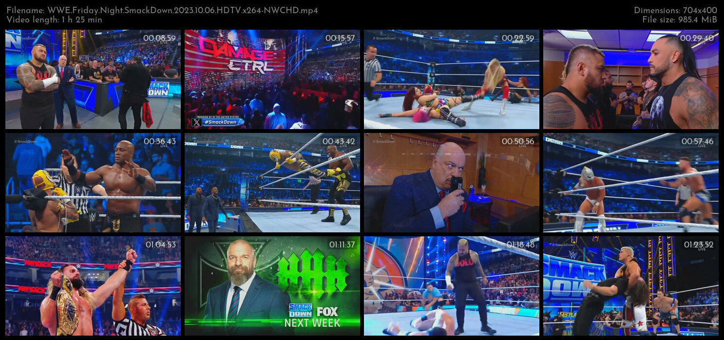WWE Friday Night SmackDown 2023 10 06 HDTV x264 NWCHD TGx