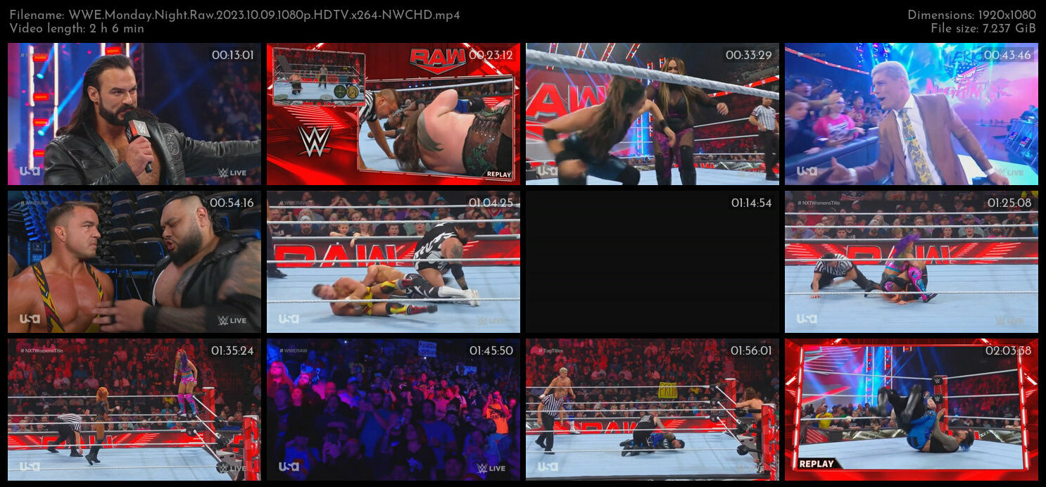 WWE Monday Night Raw 2023 10 09 1080p HDTV x264 NWCHD TGx