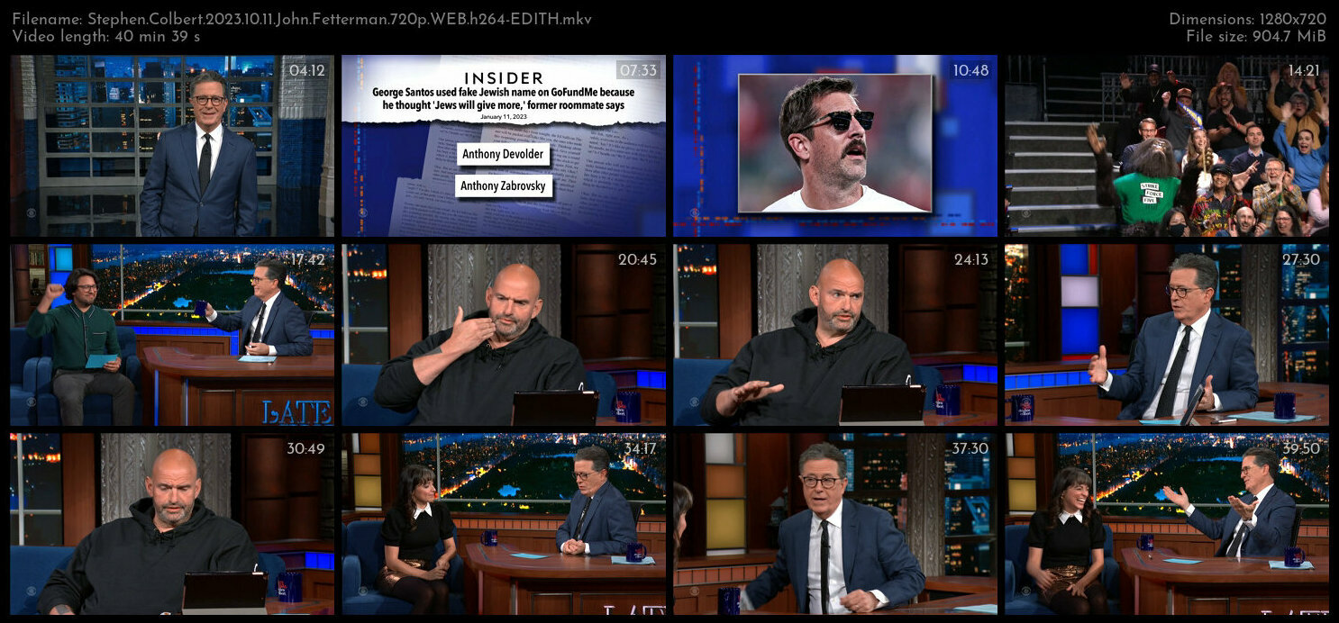 Stephen Colbert 2023 10 11 John Fetterman 720p WEB h264 EDITH TGx