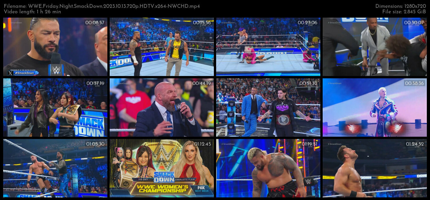 WWE Friday Night SmackDown 2023 10 13 720p HDTV x264 NWCHD TGx