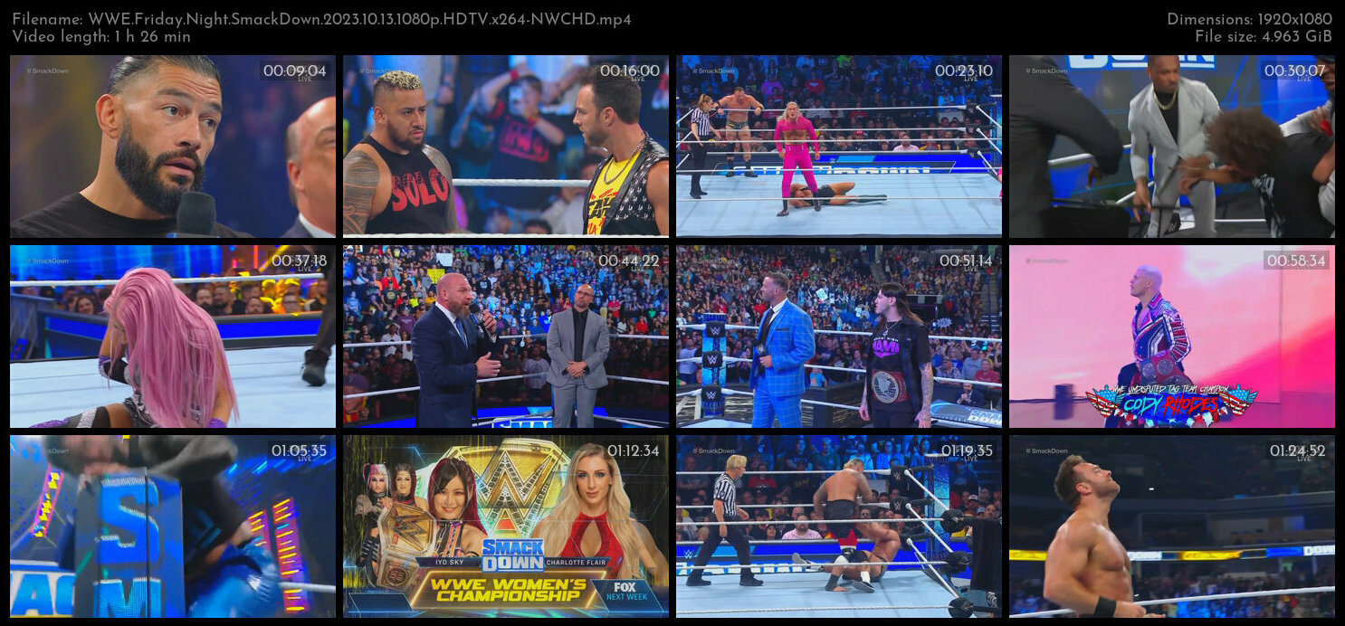 WWE Friday Night SmackDown 2023 10 13 1080p HDTV x264 NWCHD TGx