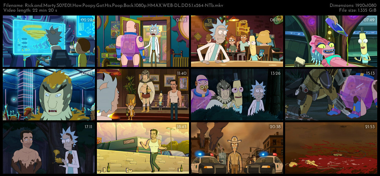 Rick and Morty S07E01 How Poopy Got His Poop Back 1080p HMAX WEB DL DD5 1 x264 NTb TGx