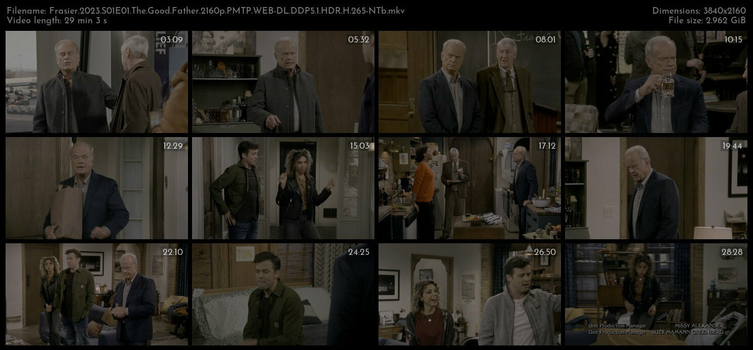 Frasier 2023 S01E01 The Good Father 2160p PMTP WEB DL DDP5 1 HDR H 265 NTb TGx
