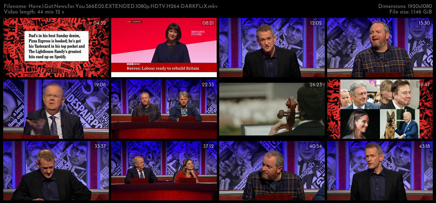 Have I Got News for You S66E02 EXTENDED 1080p HDTV H264 DARKFLiX TGx