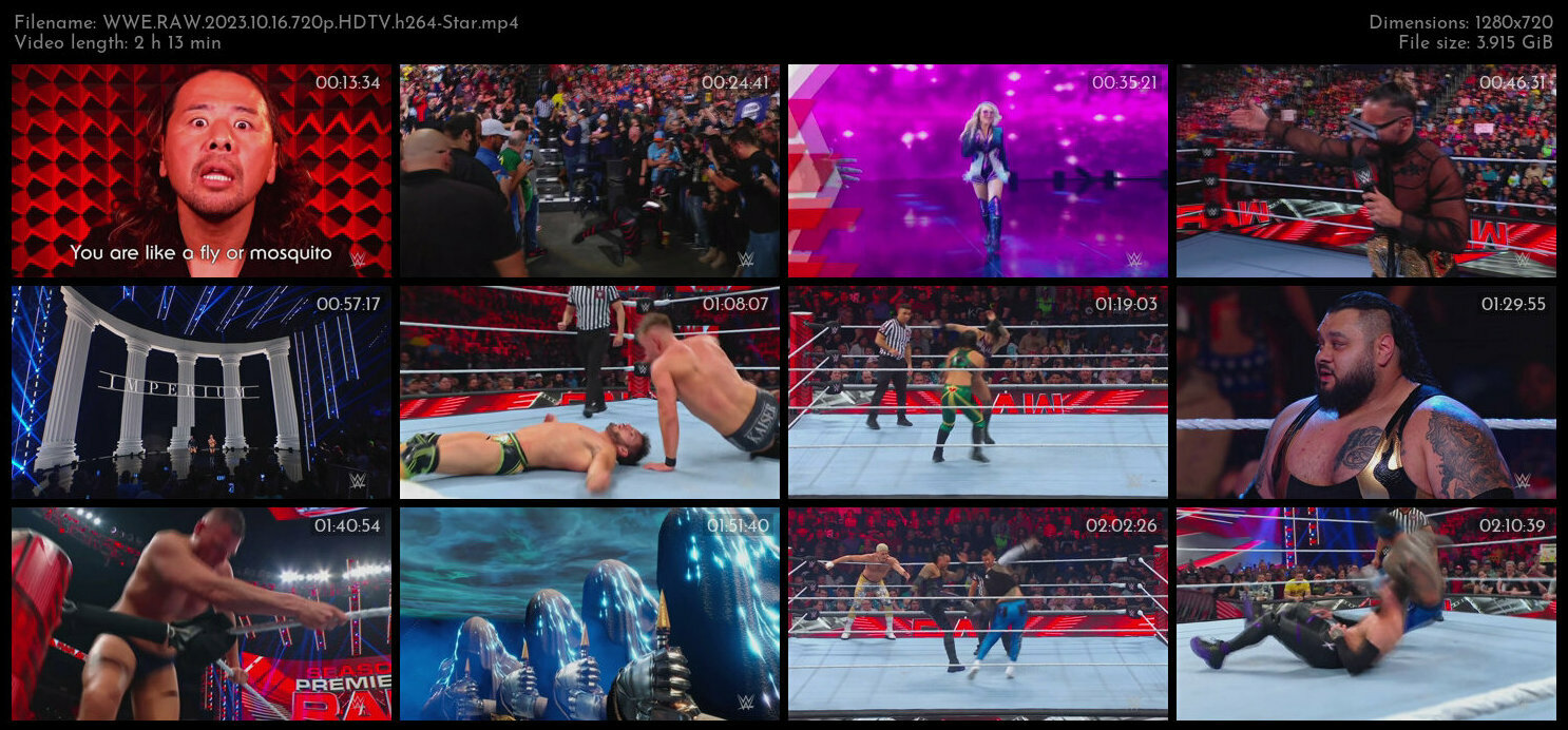 WWE RAW 2023 10 16 720p HDTV h264 Star TGx