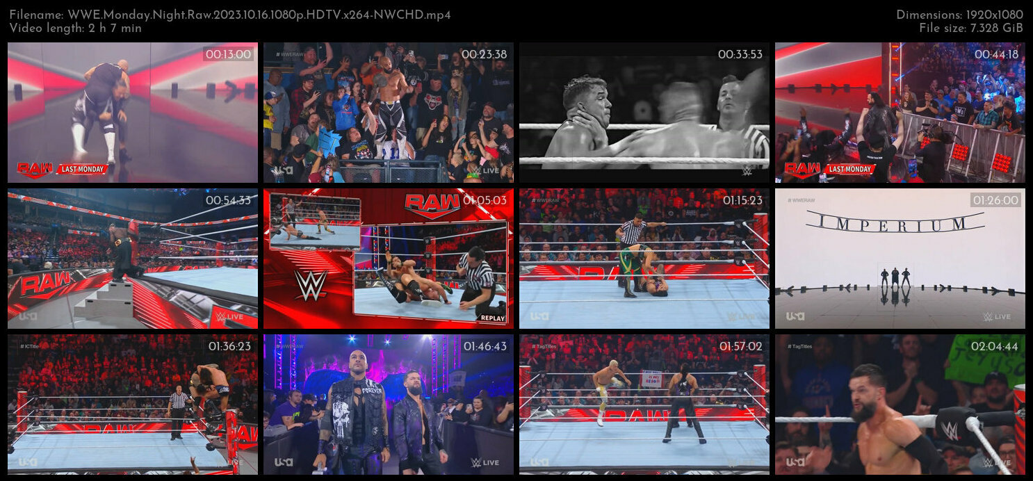 WWE Monday Night Raw 2023 10 16 1080p HDTV x264 NWCHD TGx