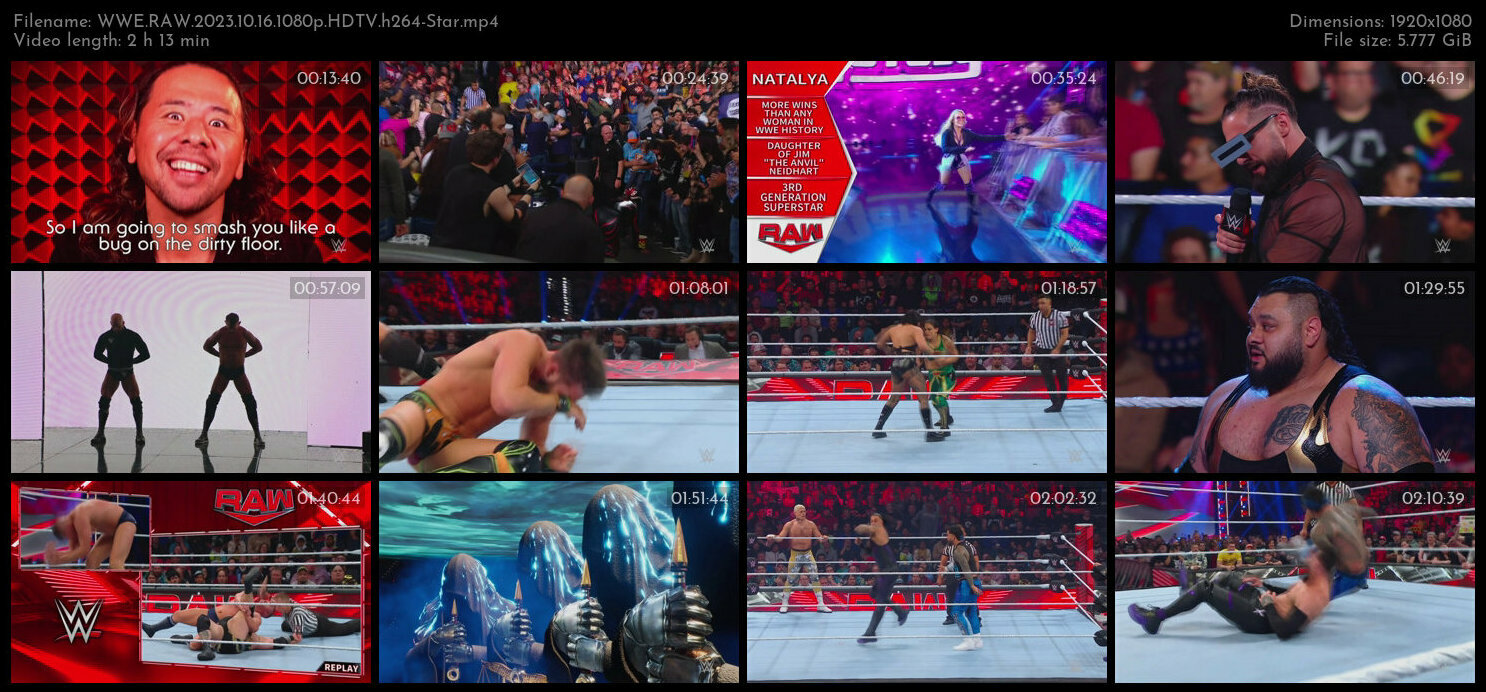 WWE RAW 2023 10 16 1080p HDTV h264 Star TGx