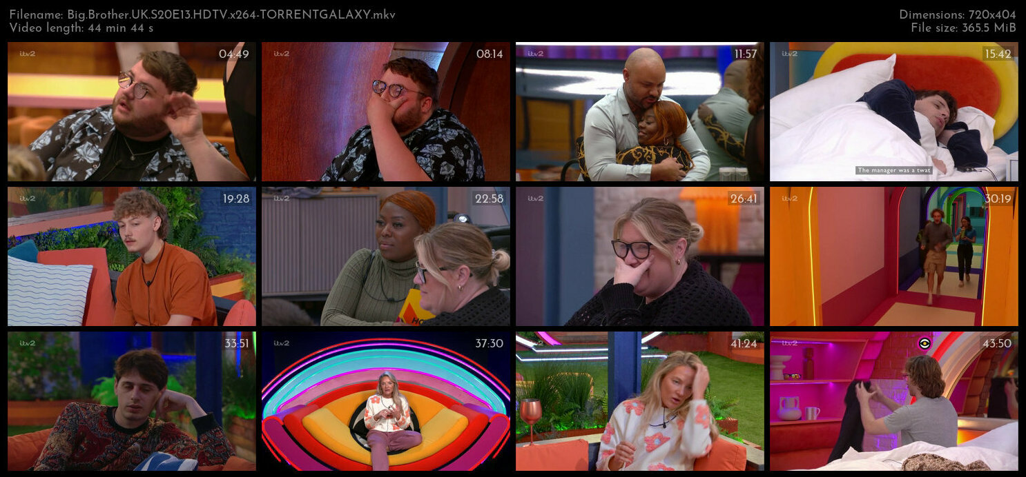 Big Brother UK S20E13 HDTV x264 TORRENTGALAXY