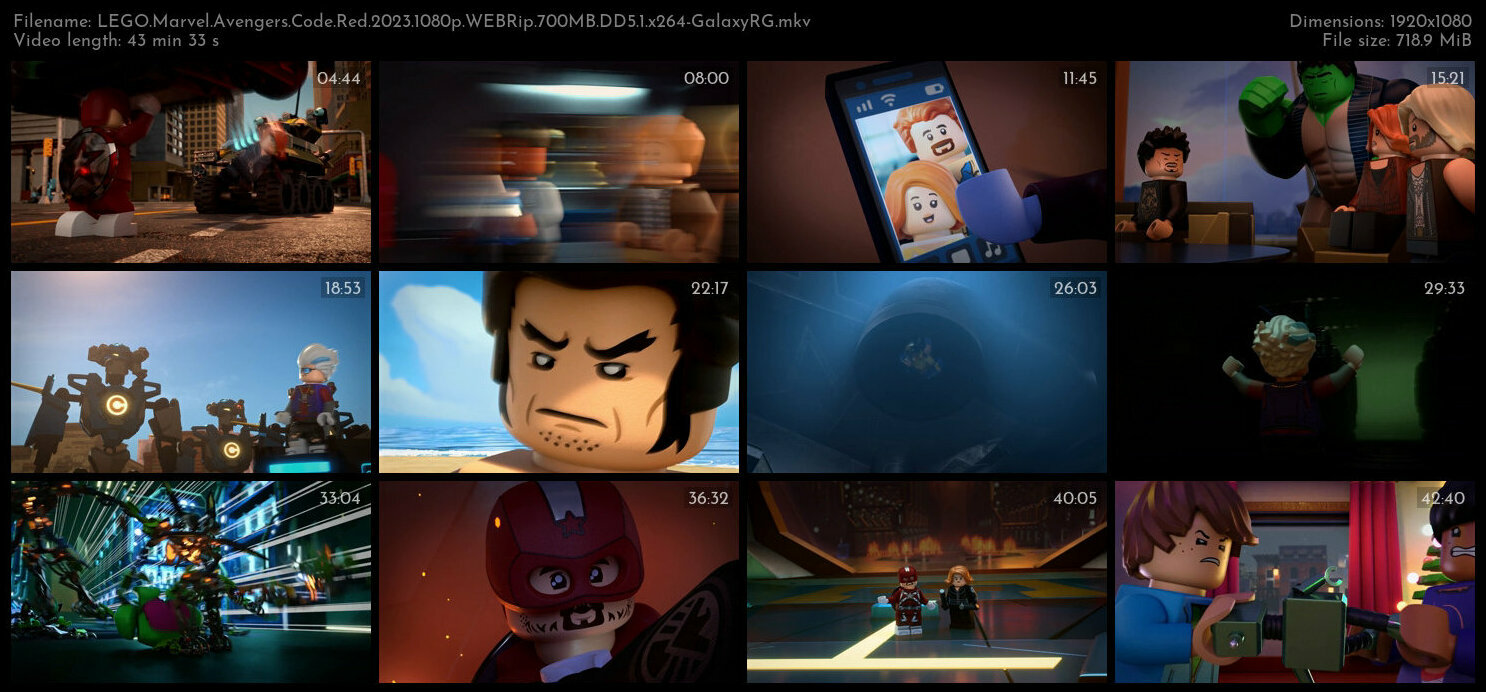LEGO Marvel Avengers Code Red 2023 1080p WEBRip 700MB DD5 1 x264 GalaxyRG