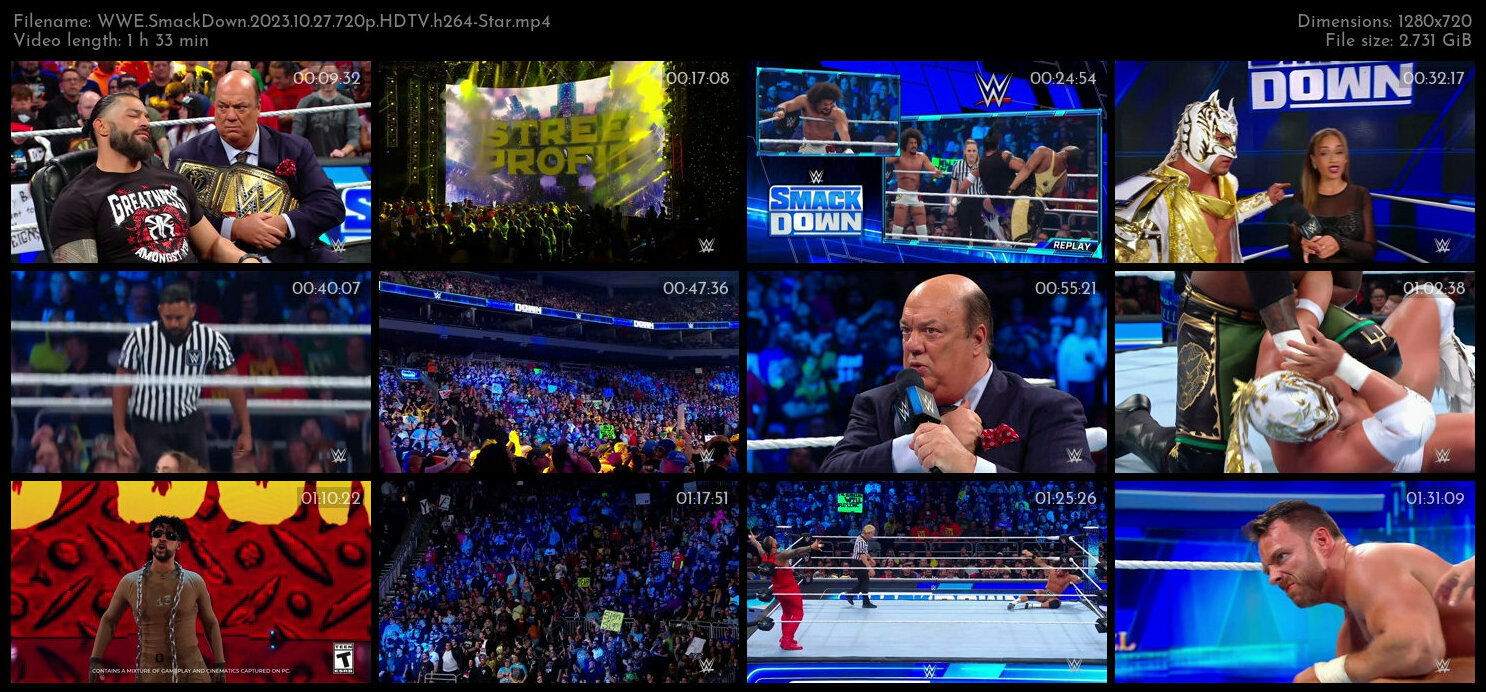 WWE SmackDown 2023 10 27 720p HDTV h264 Star TGx