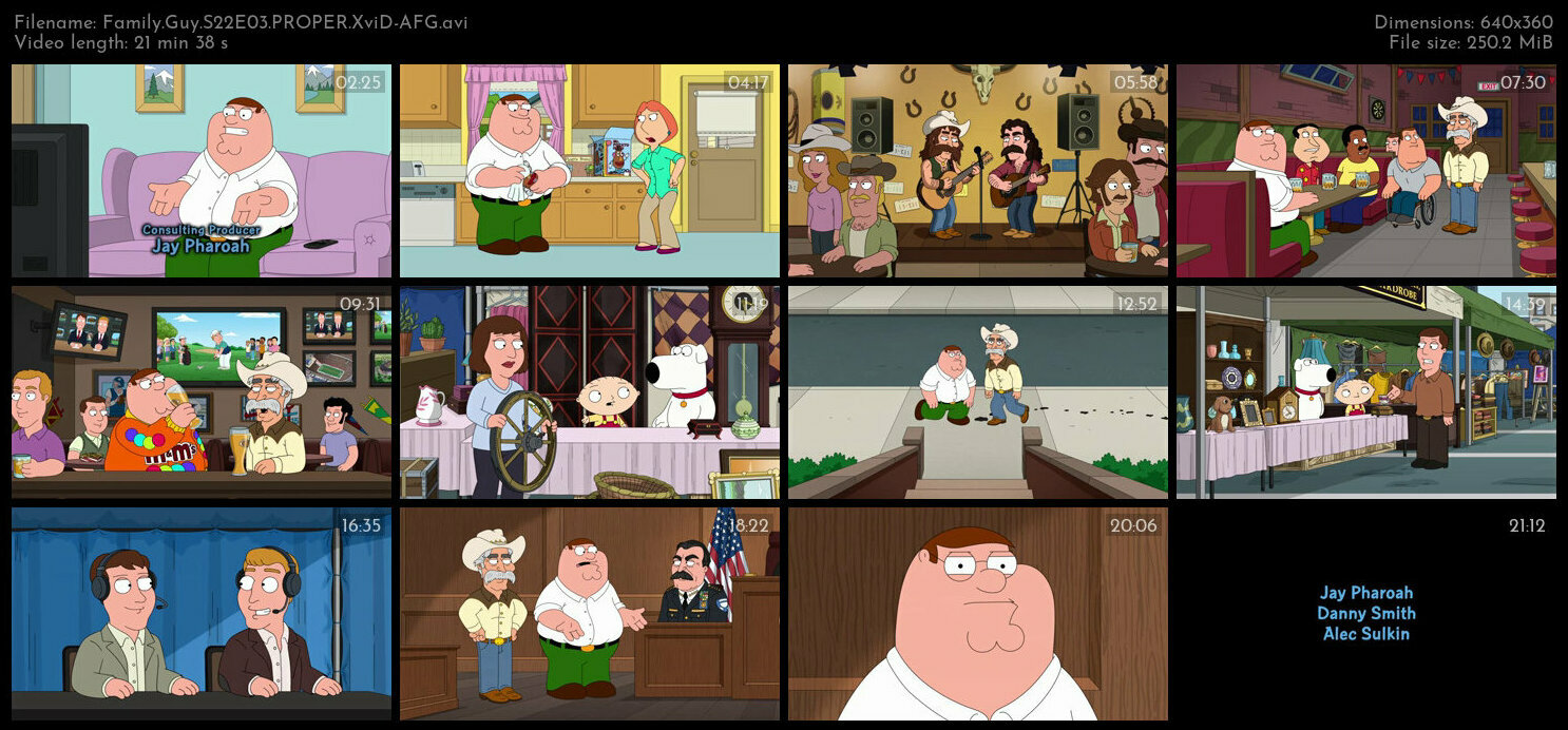 Family Guy S22E03 PROPER XviD AFG TGx