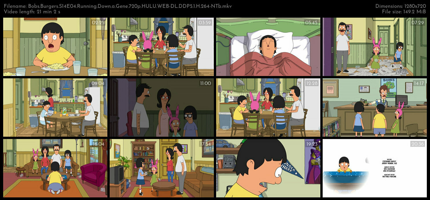 Bobs Burgers S14E04 Running Down a Gene 720p HULU WEB DL DDP5 1 H 264 NTb TGx