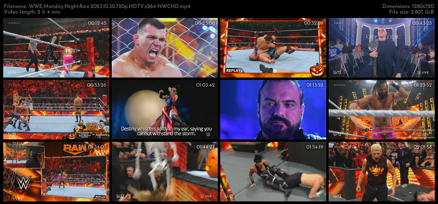 WWE Monday Night Raw 2023 10 30 720p HDTV x264 NWCHD TGx