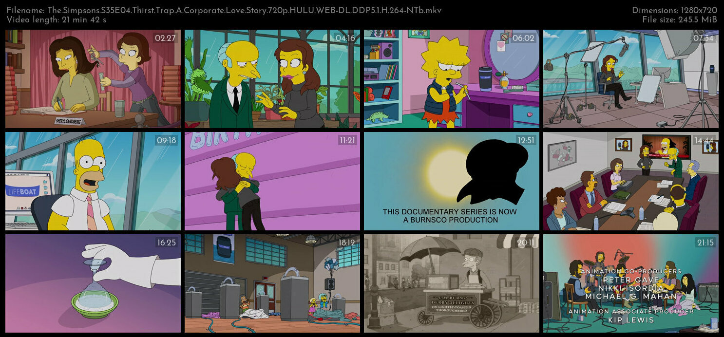 The Simpsons S35E04 Thirst Trap A Corporate Love Story 720p HULU WEB DL DDP5 1 H 264 NTb TGx