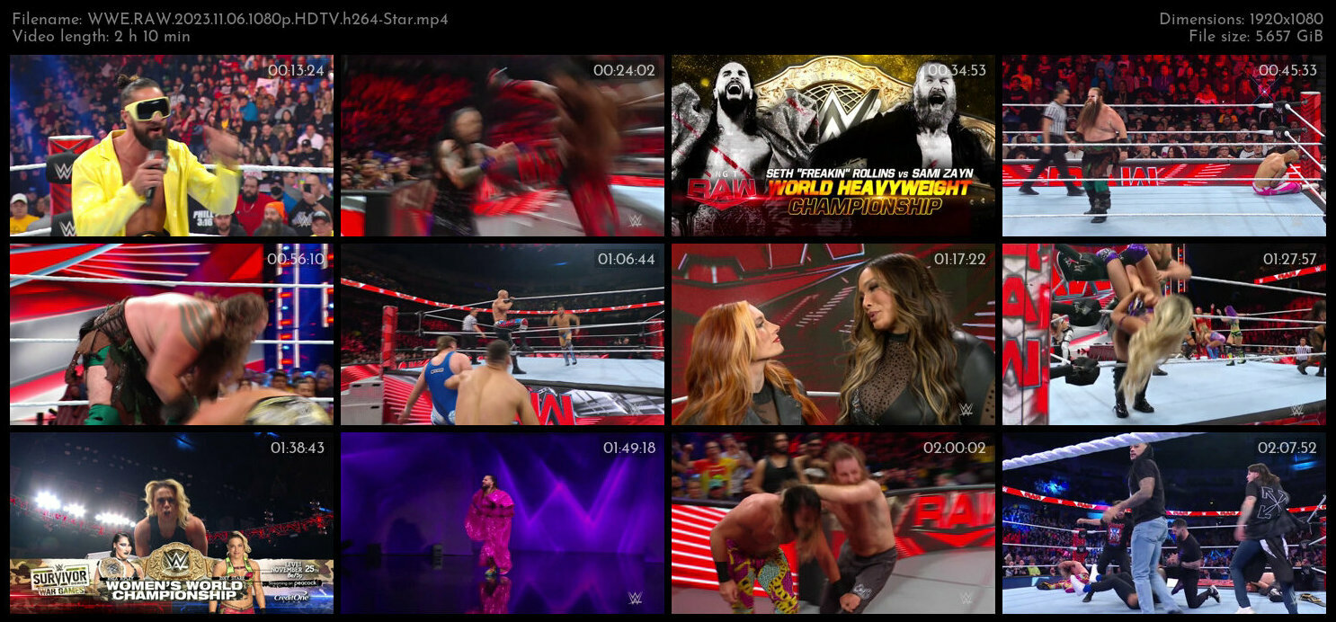 WWE RAW 2023 11 06 1080p HDTV h264 Star TGx