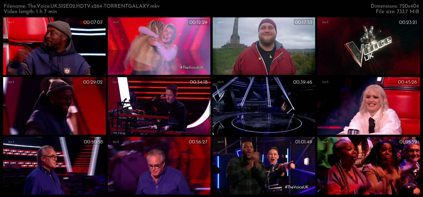 The Voice UK S12E02 HDTV x264 TORRENTGALAXY