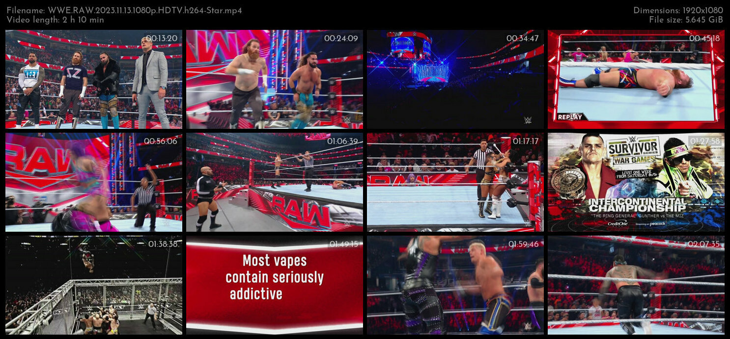 WWE RAW 2023 11 13 1080p HDTV h264 Star TGx