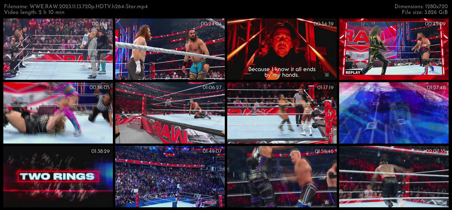 WWE RAW 2023 11 13 720p HDTV h264 Star TGx