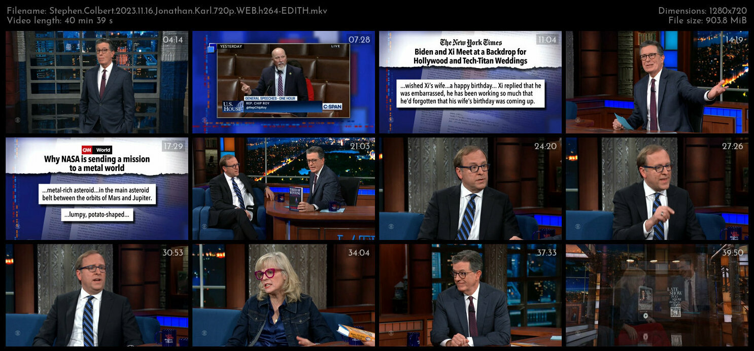 Stephen Colbert 2023 11 16 Jonathan Karl 720p WEB h264 EDITH TGx