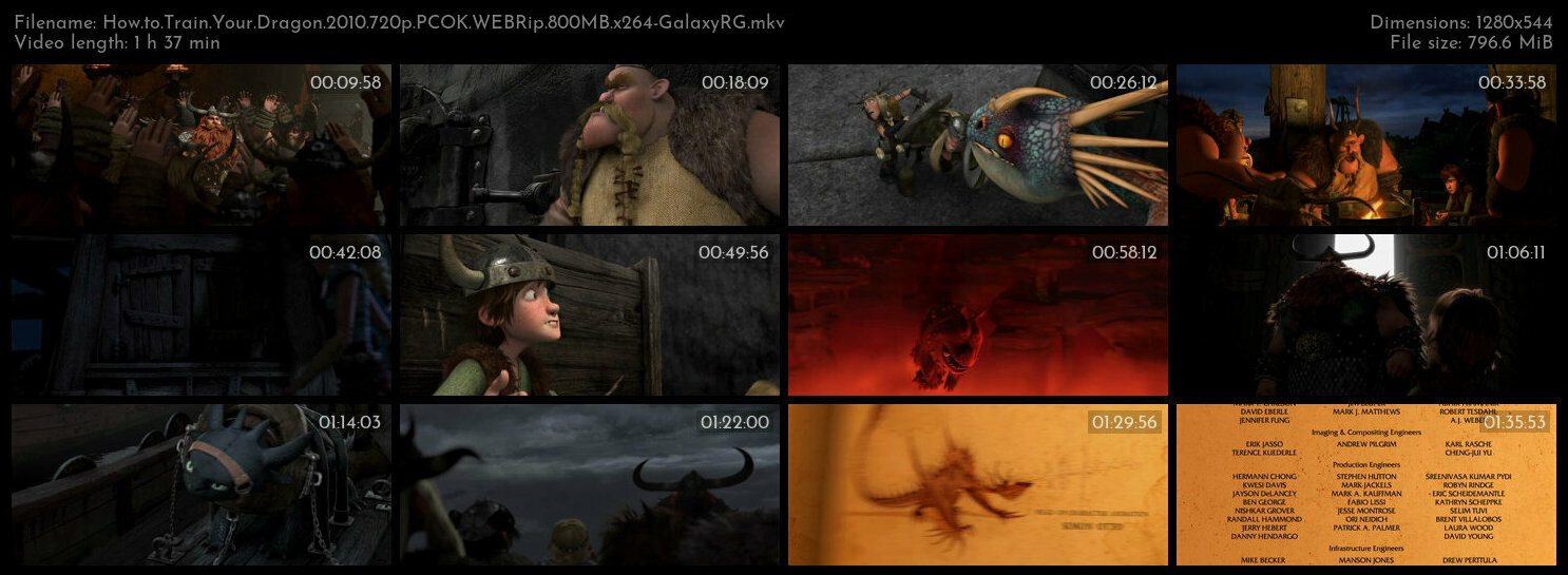 How to Train Your Dragon 2010 720p PCOK WEBRip 800MB x264 GalaxyRG
