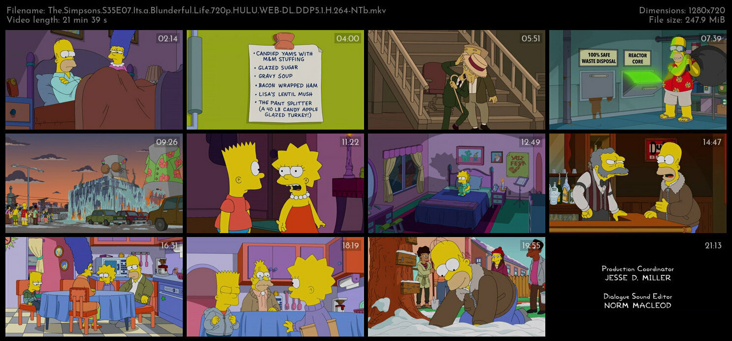 The Simpsons S35E07 Its a Blunderful Life 720p HULU WEB DL DDP5 1 H 264 NTb TGx